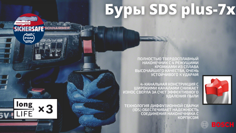 Бур Bosch SDS Plus-7X д/арм.бетона 5x50x115мм - Изображение 6